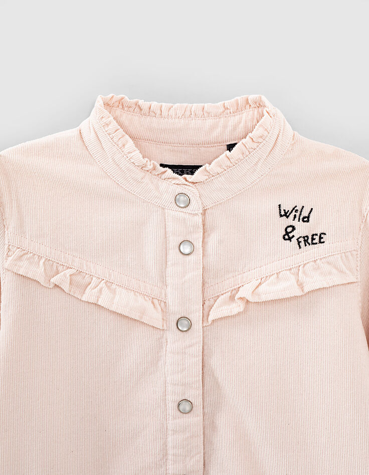 Camisa rosa pálido de pana fina bordada niña-3