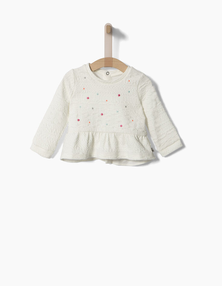 Sudadera blanca bebé niña-1
