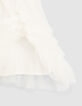 Girls’ off-white tulle skirt with gold waistband-6