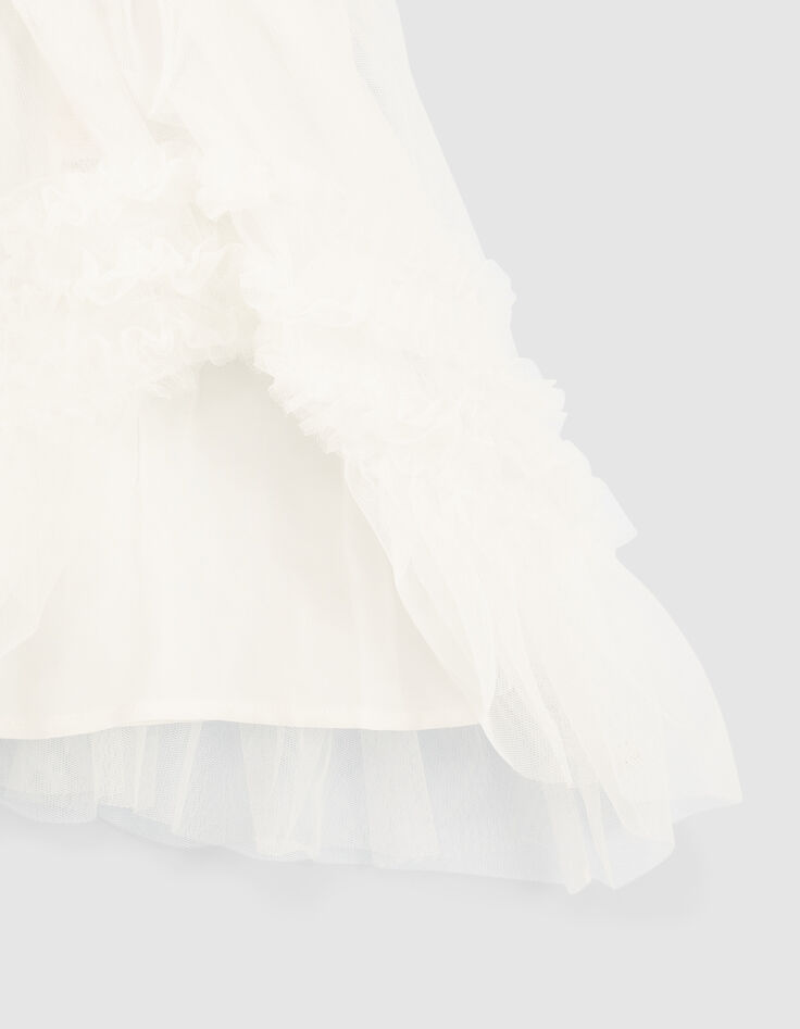 Girls’ off-white tulle skirt with gold waistband-6
