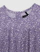 Ecru long dress LENZING™ ECOVERO™ mauve flowers girl-3