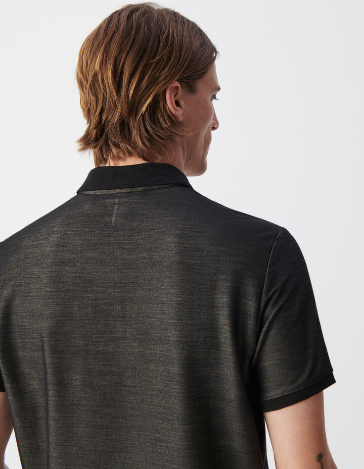 Men’s grey SEAWOOL® semi-plain knit polo shirt-5