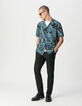 Chemise regular bleue imprimé arty floral Homme-2