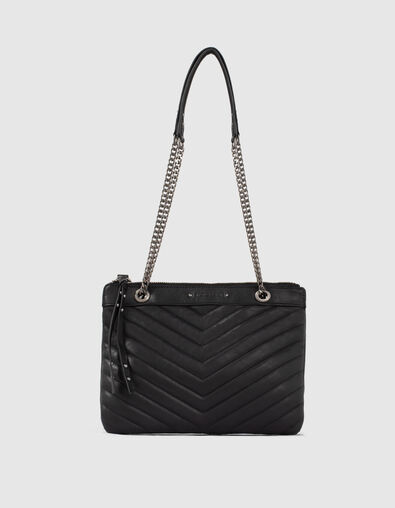 Sac double pochettes 1440 REPORTER en cuir matelassé femme - IKKS