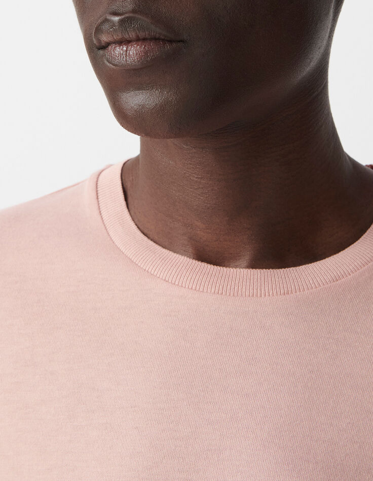 Herren-T-Shirt, rosa, Baumwollmodal, Rundhalsausschnitt-4