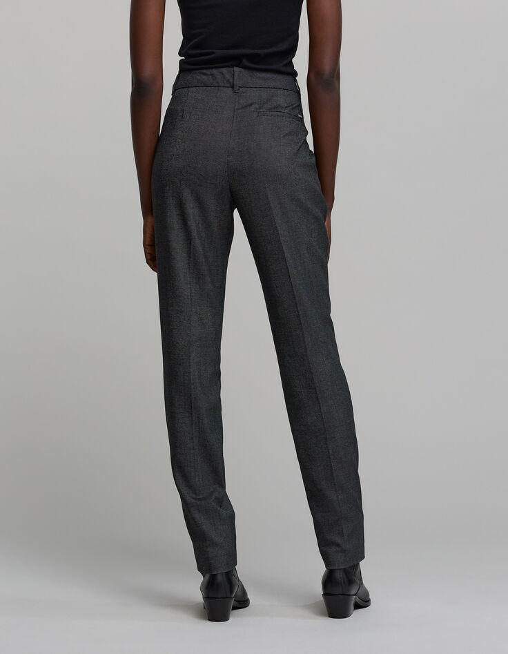 Pantalón recto de mujer con estampado de caviar-4