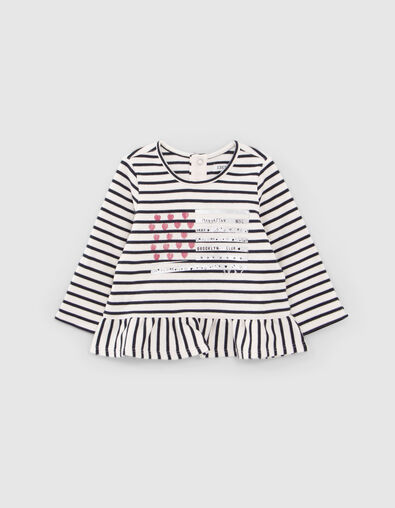 Babym&auml;dchen-Matrosen-T-Shirt, Biobaumwolle, Flaggenmotiv - IKKS