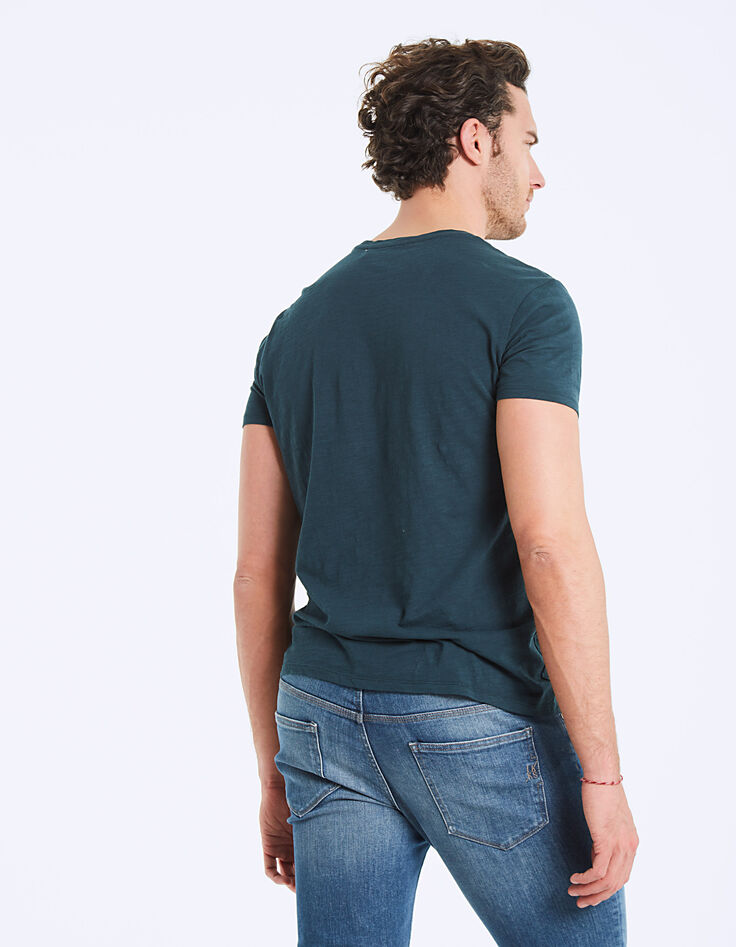 Tee-shirt blue green brodé Believe in Earth Homme-4 Tee-shirt blue green brodé Believe in Earth Homme-4