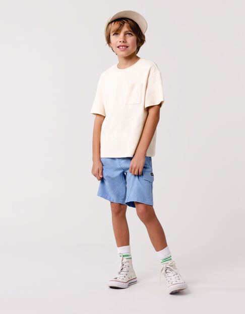 Bermuda CHINO LOOSE bleu mix Lyocell garçon - IKKS