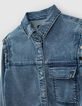 Robe chemise en jean medium blue fille-2