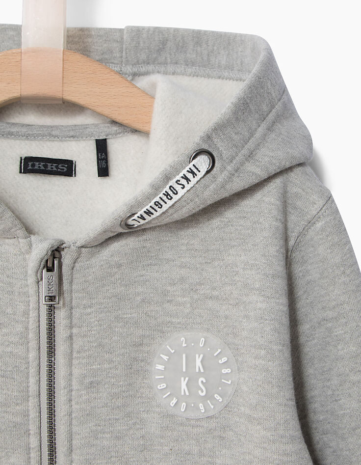 Boys’ zip-up grey cardigan-4