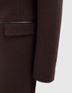 Lange chocoladebruine jas met rock-kraag studs Dames-3