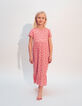 Robe longue rose imprimé ethnique fille-1