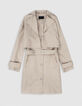 Beiger 2-in-1-Trenchcoat für Damen mit abnehmbarer Jacke-9