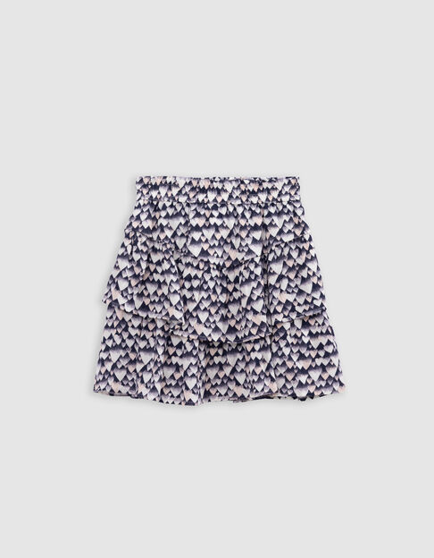 Falda azul marino LENZING™ ECOVERO™ corazones niña - IKKS