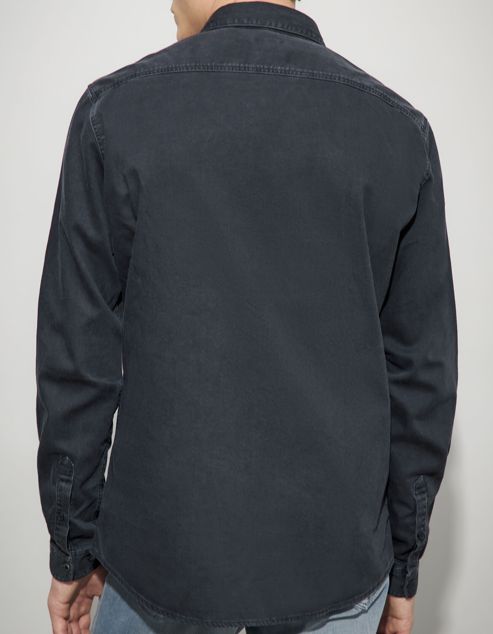 REGULAR fit overhemd in zwarte denim Heren