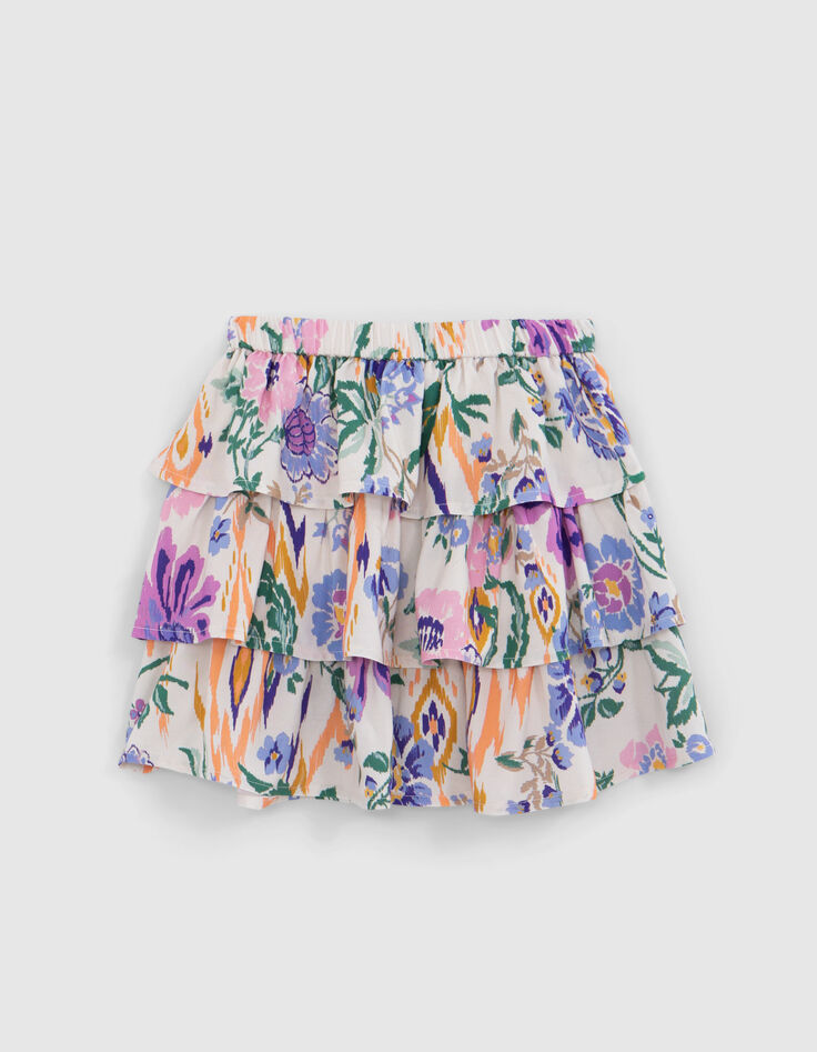 Falda blanca LENZING™ ECOVERO™ flores verano niña-1