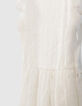 Cremewei&szlig;es M&auml;dchenkleid  mit Ajours-Spitze-5