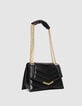 Bolso THE 1 negro cuero M detalles metal amarillo mujer-7