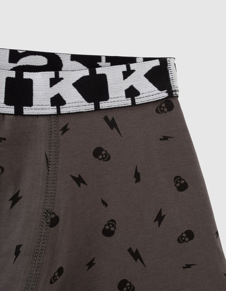Boxers grijs rockprint en zwart jongens -4