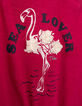 Fuchsia top biokatoen flamingo en bloemen meisjes-4