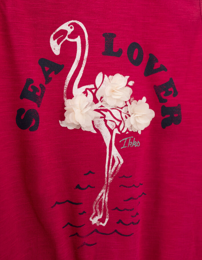 Camiseta de tirantes fucsia flamenco rosa flores niña  - IKKS