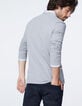 Polo gris punto piqué cuello camisero Hombre-4
