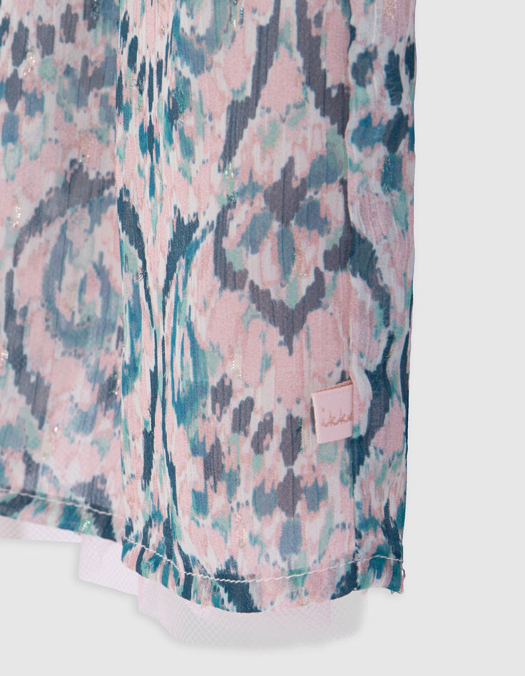 Rosafarbener Rock mit Ikat-Druck für Mädchen-4