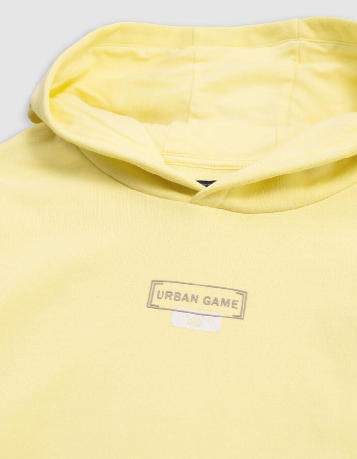 Sudadera amarilla algodón maxi logo bordado espalda niño-2