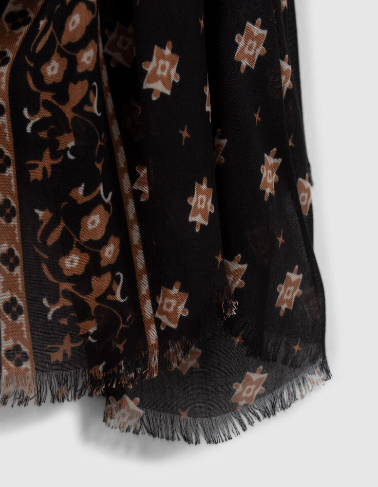 Fular negro estampado minimalista rock hombre-4