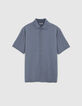Chemise light blue manches courtes en maille Homme-6