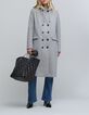 Manteau long gris parmenture amovible Femme-2