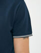 Polo marine à manches courtes avec rayures Homme-5
