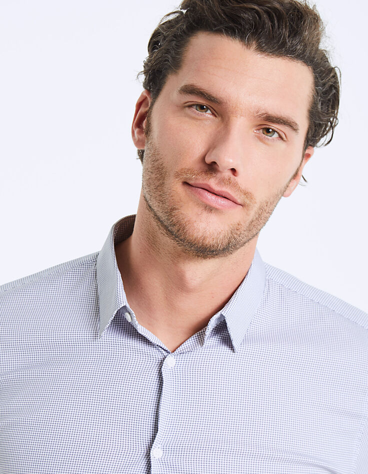 Chemise slim imprimée minimaliste Easy Care Homme-5 Chemise slim imprimée minimaliste Easy Care Homme-5