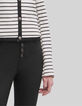Chaqueta cruda punto piqué rayas negras Mujer-5