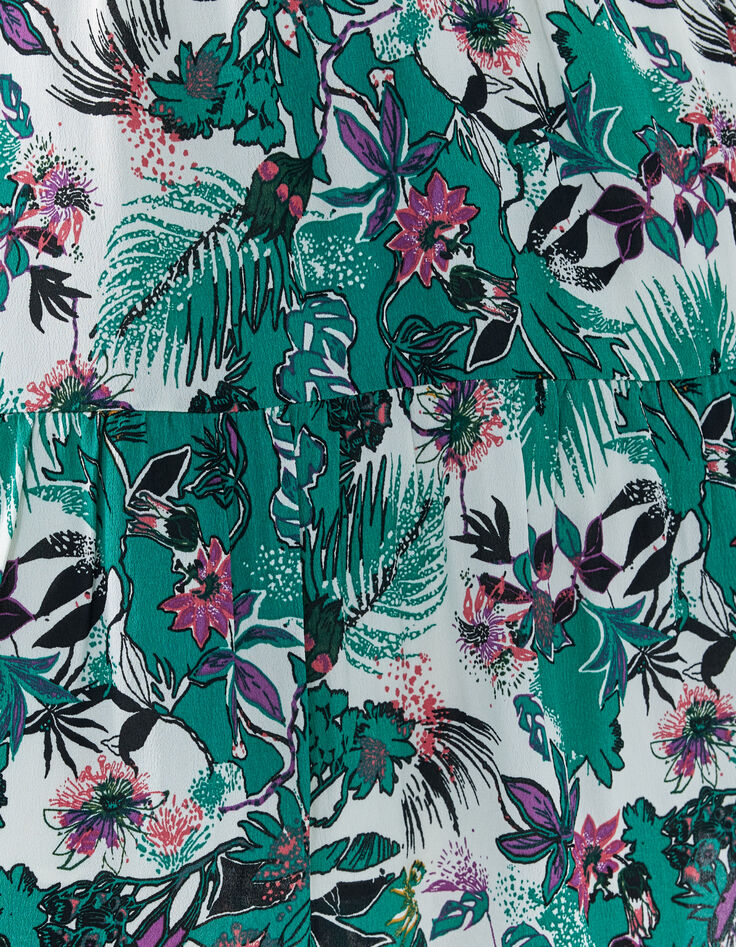 Groene jurk met plantenprint Dames-4
