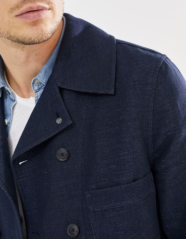 Caban indigo jacquard pois Homme-5