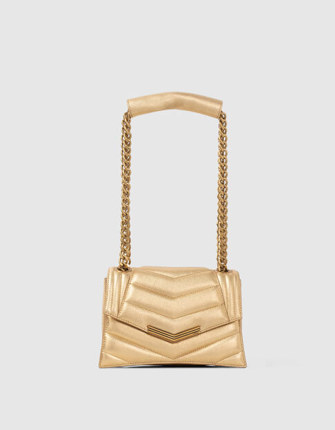 Women’s gold metallic leather THE 1 glitter bag Size S - IKKS