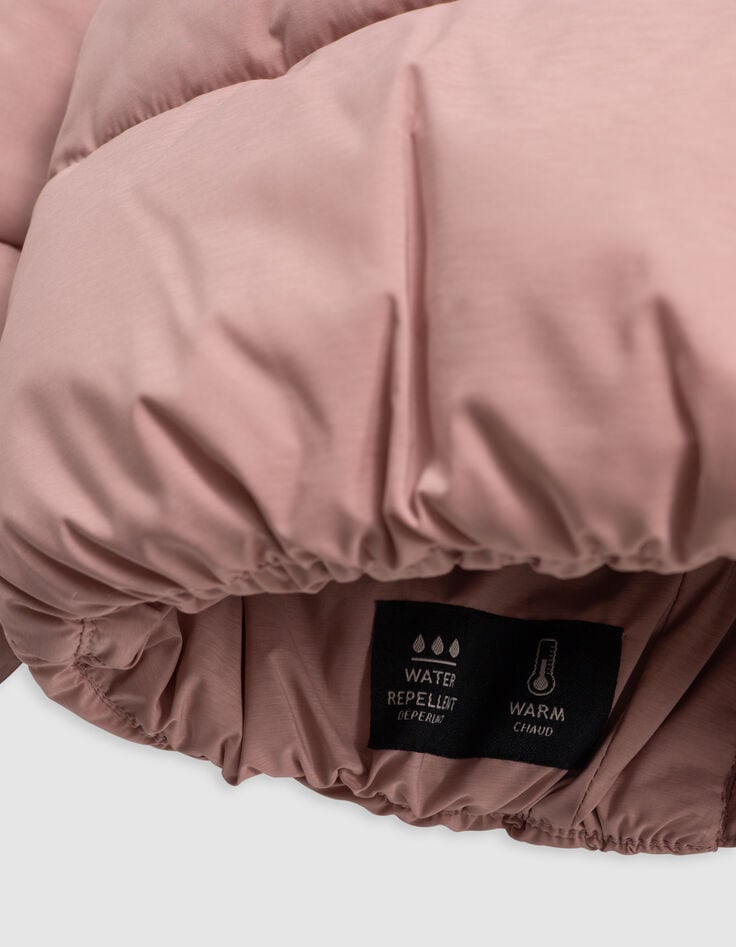 Plumas 2 en 1 rosa chaleco sherpa niña-4