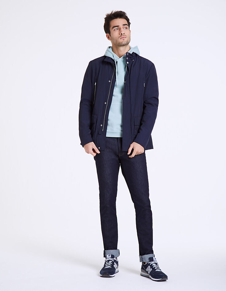 Men’s navy 4-pocket safari jacket-7