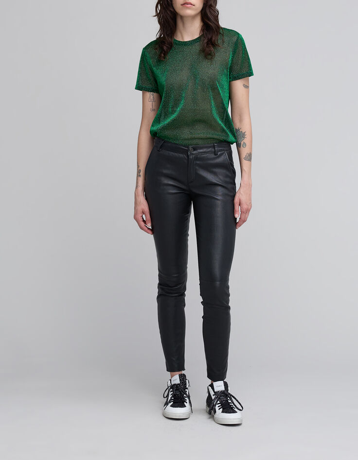 Camiseta verde suave lúrex animal print-1