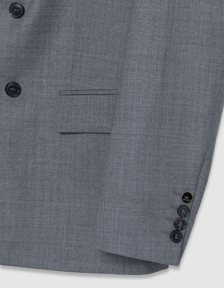 Men's grey double-breasted suit jacket-9