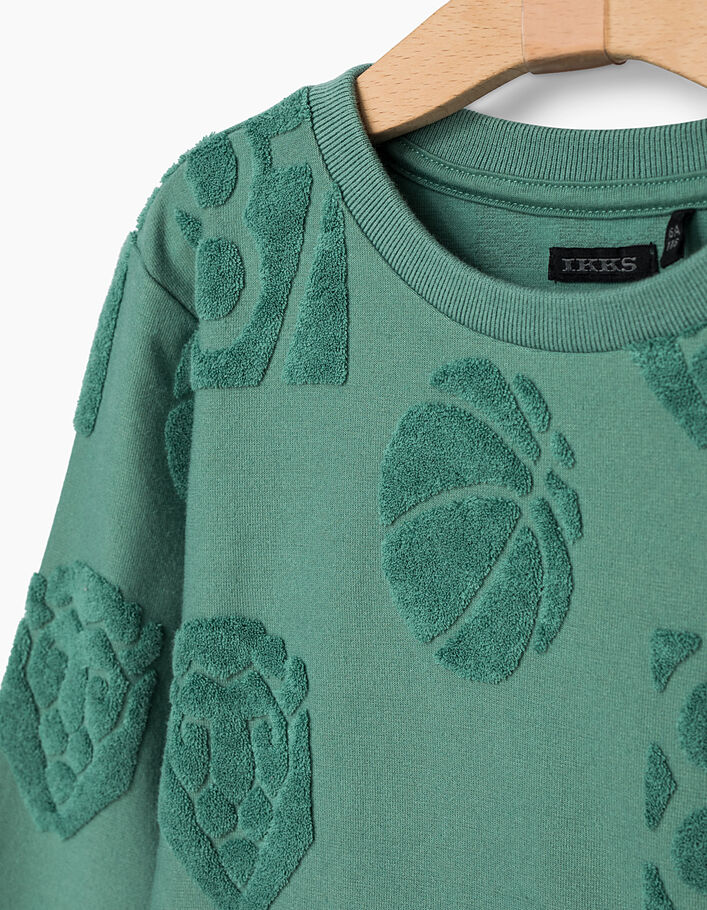 Sweater smaragdgroen basket en leeuw  - IKKS
