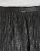 Langer, schwarzer Midi-Damenplisseerock mit Metallic-Optik-7