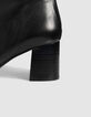 Boots à talon noires cuir zippées Femme-7