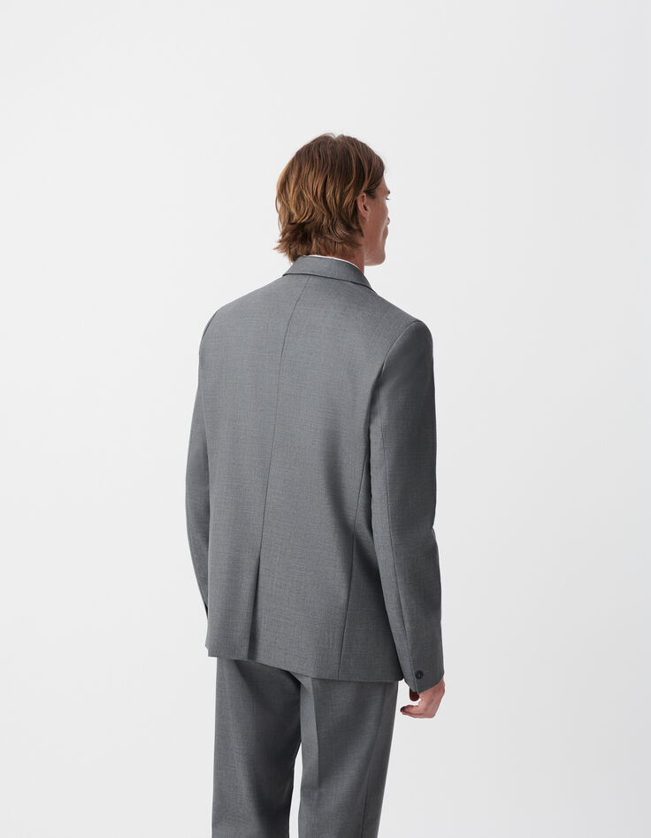 Grijze blazer gemengde wol Heren-3