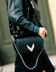 De 111 Romy tas in zwart Chrome Free lamsleer dames-7