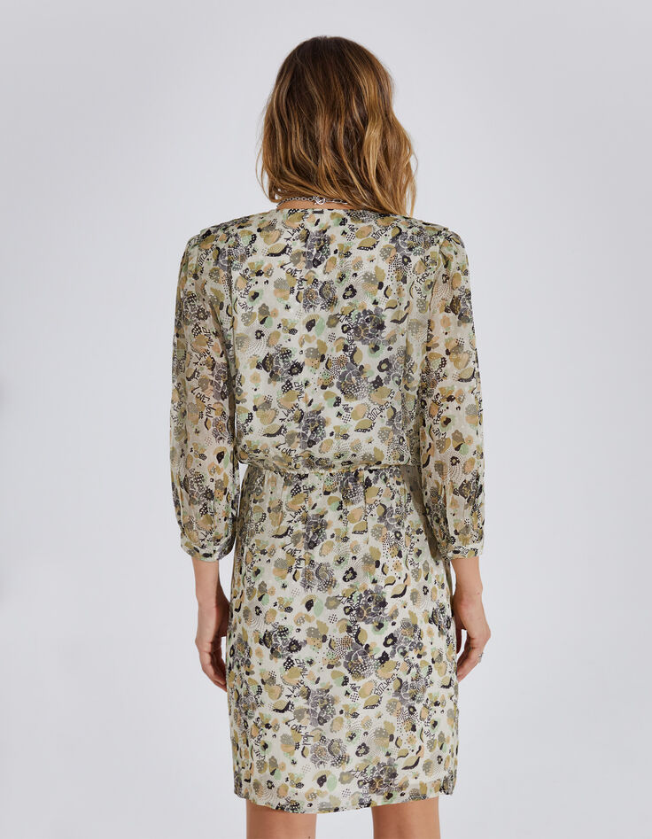 Women’s floral army print short dress-3