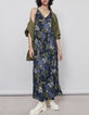 Lange jurk in viscose tropische bloemenprint dames-2