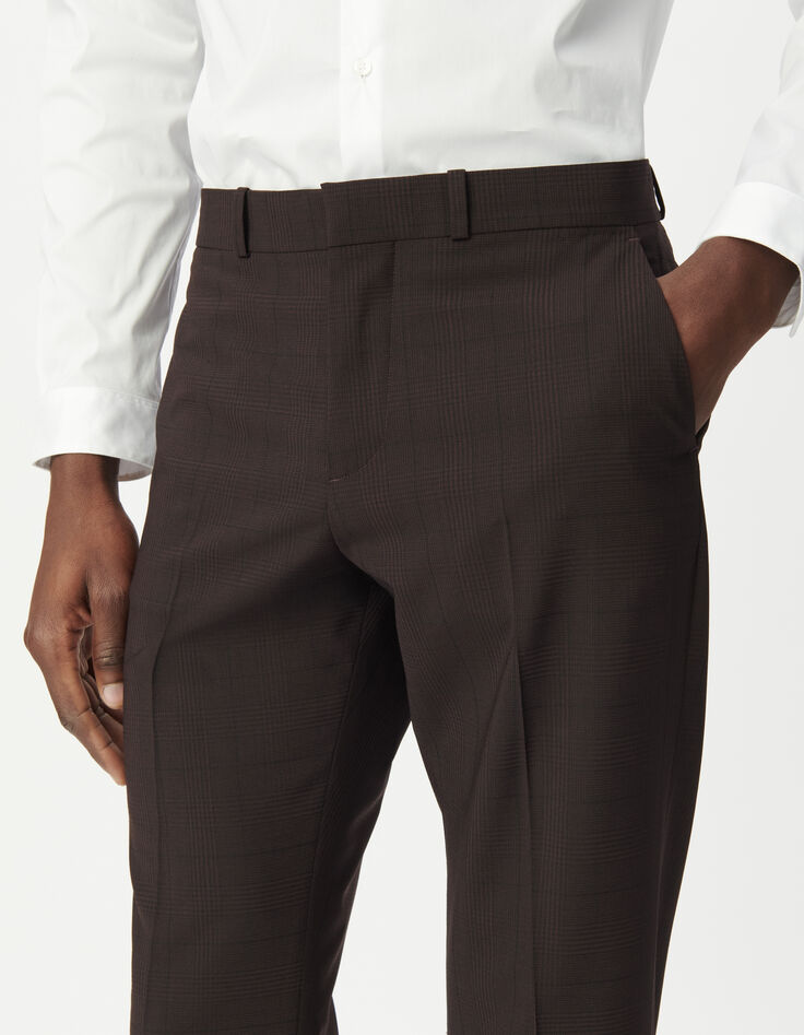 Men’s plum check TRAVEL SUIT suit trousers-4